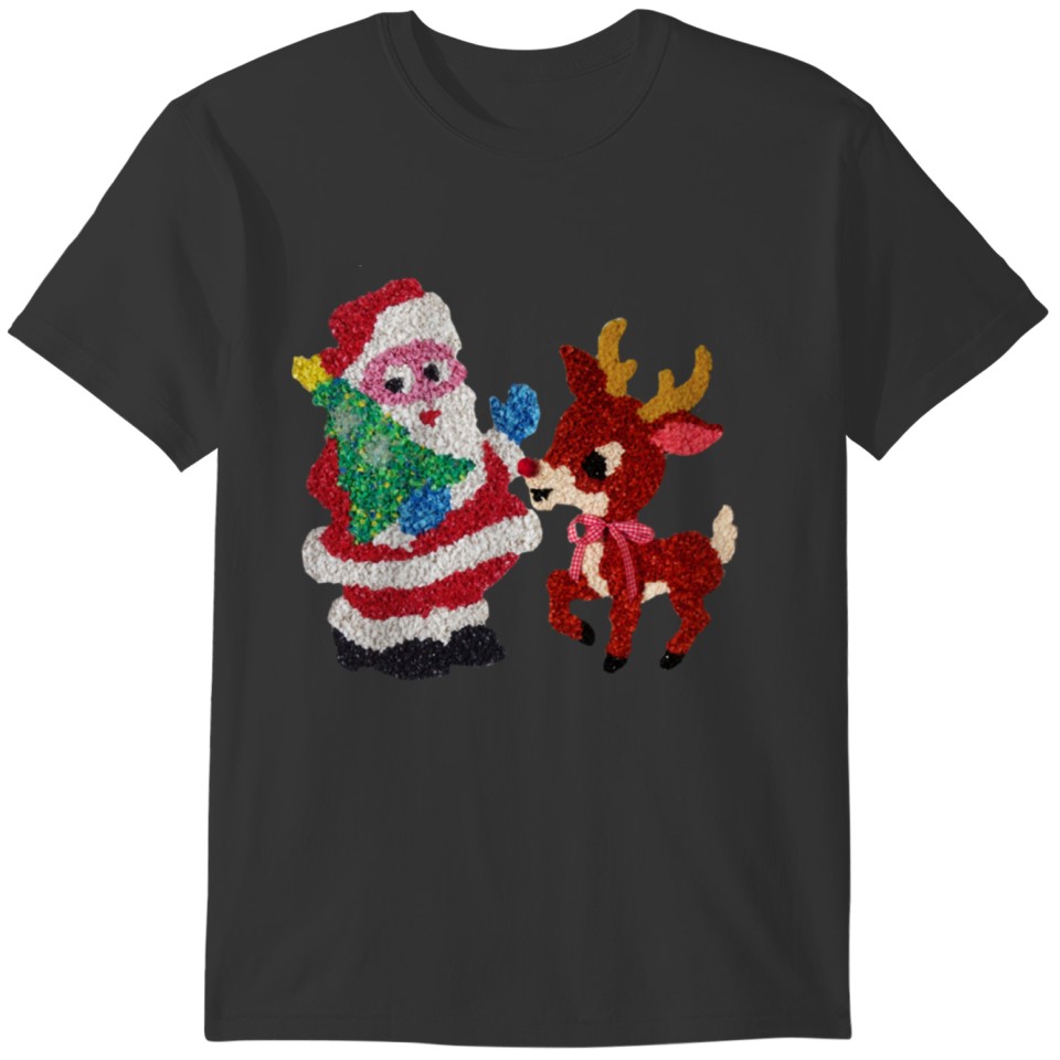 Christmas T ShirtSanta Rudolph Vintage Melted T-shirt