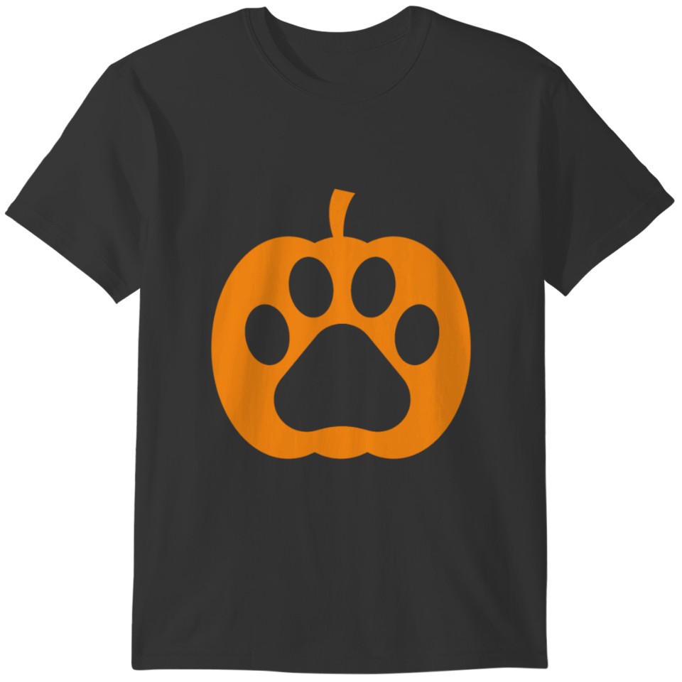 Pumpkin Halloween paw spooky cat dog lovers T-shirt