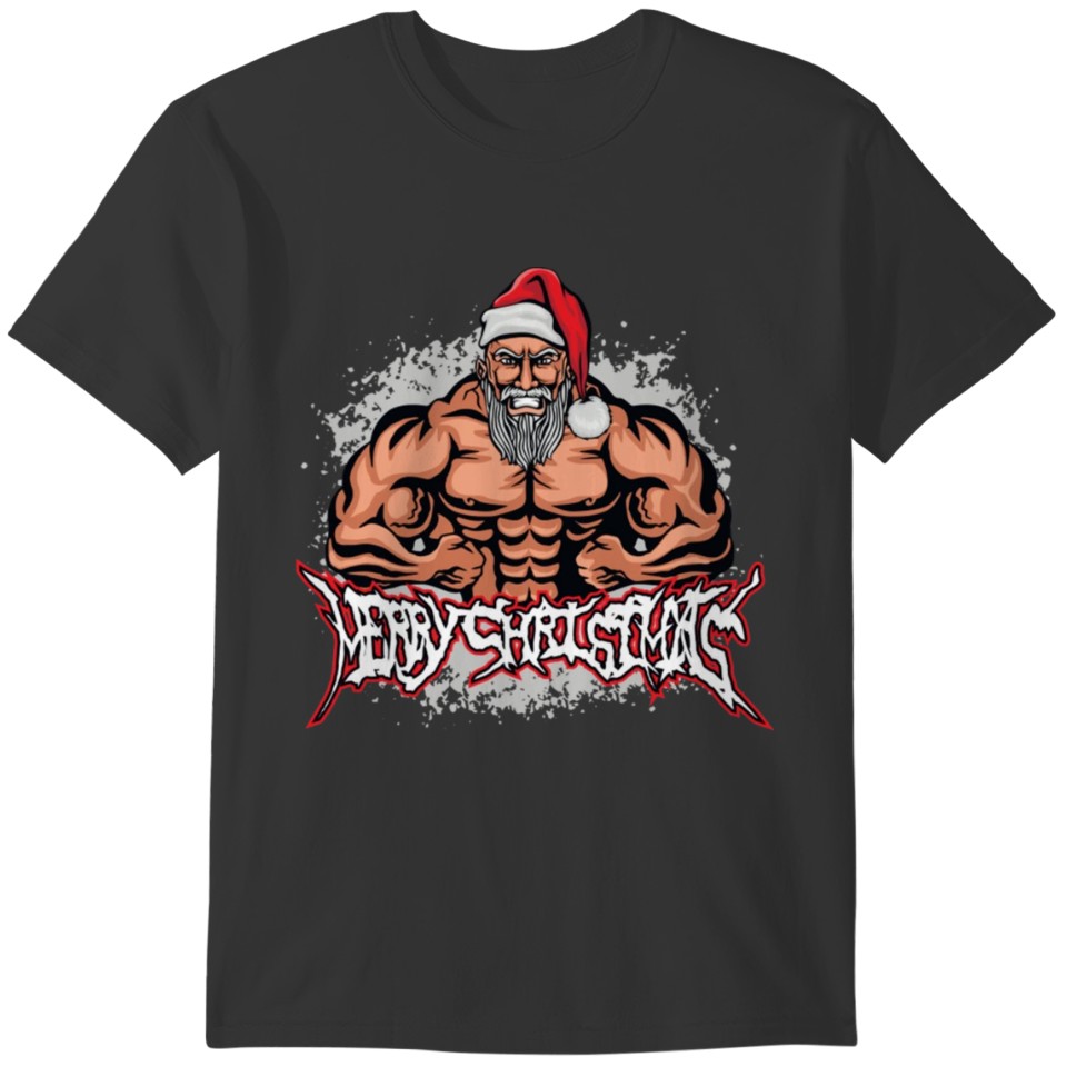 Christmas T ShirtChristmas Santa Claus Bodybuilder T-shirt