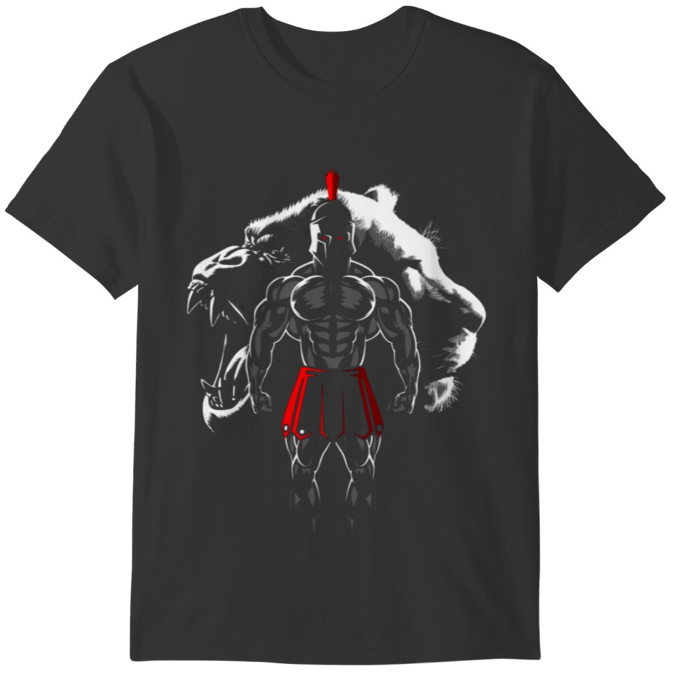 Gladiator Gorilla Lion T-shirt