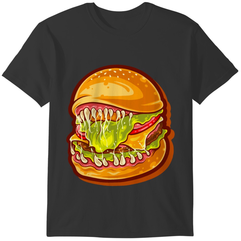 Monster burger scary food T-shirt