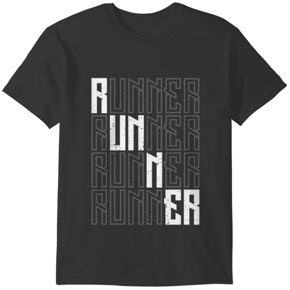 Runner Running Black and White T-shirt