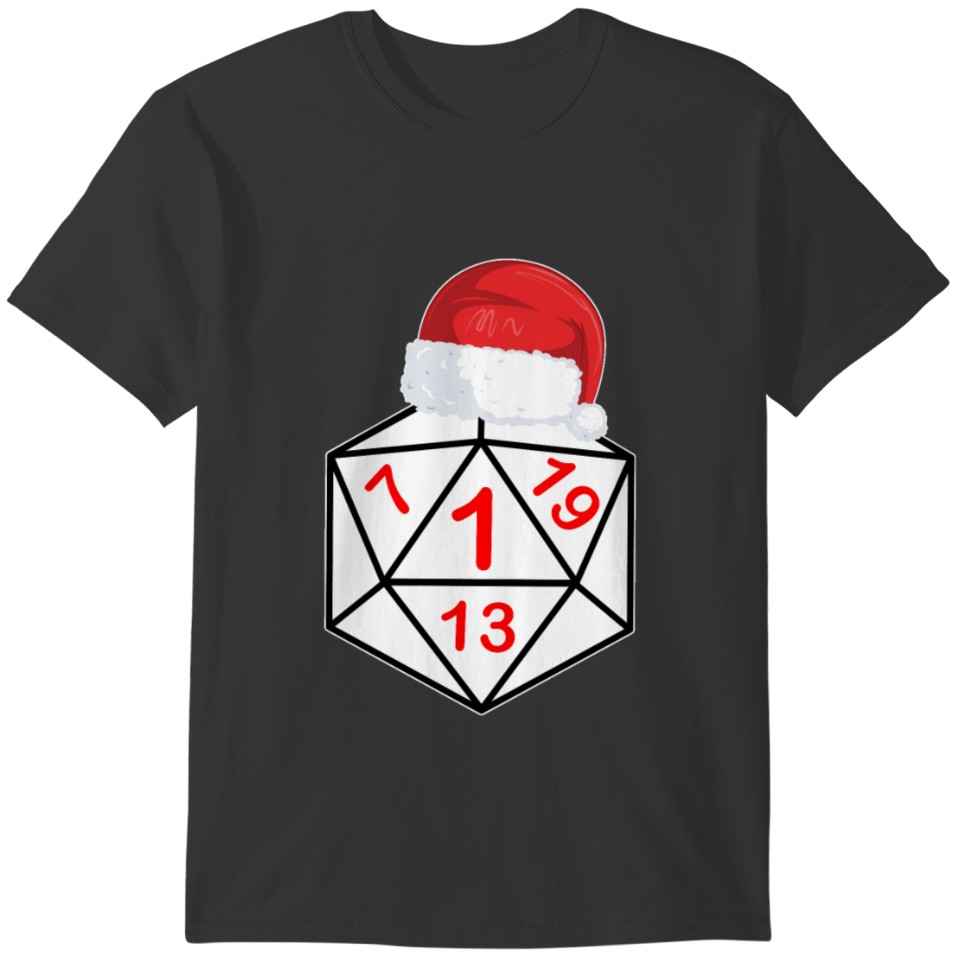 Christmas D20 RPG Roleplaying Fantasy Dice Gamer T-shirt