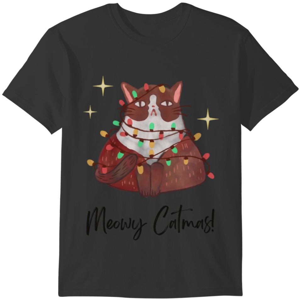 meowy catmas cat christmas tshirt T-shirt