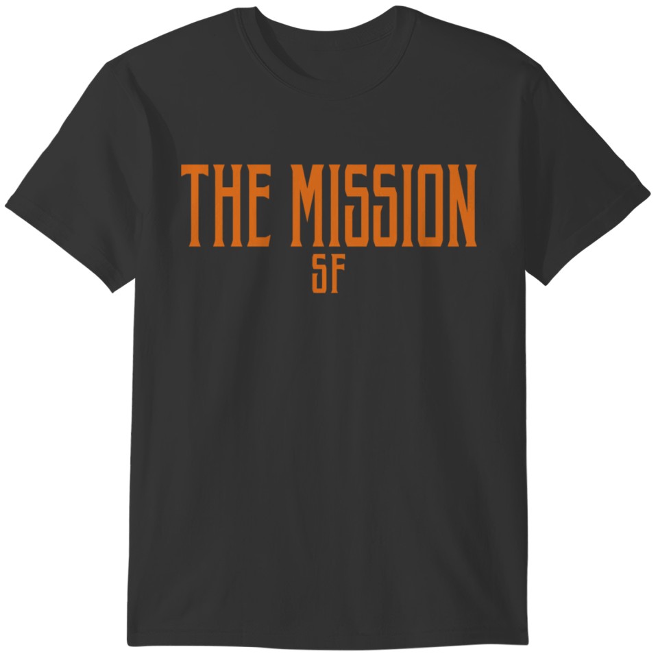 The Mission San Francisco Vintage Text Orange Prin T-shirt