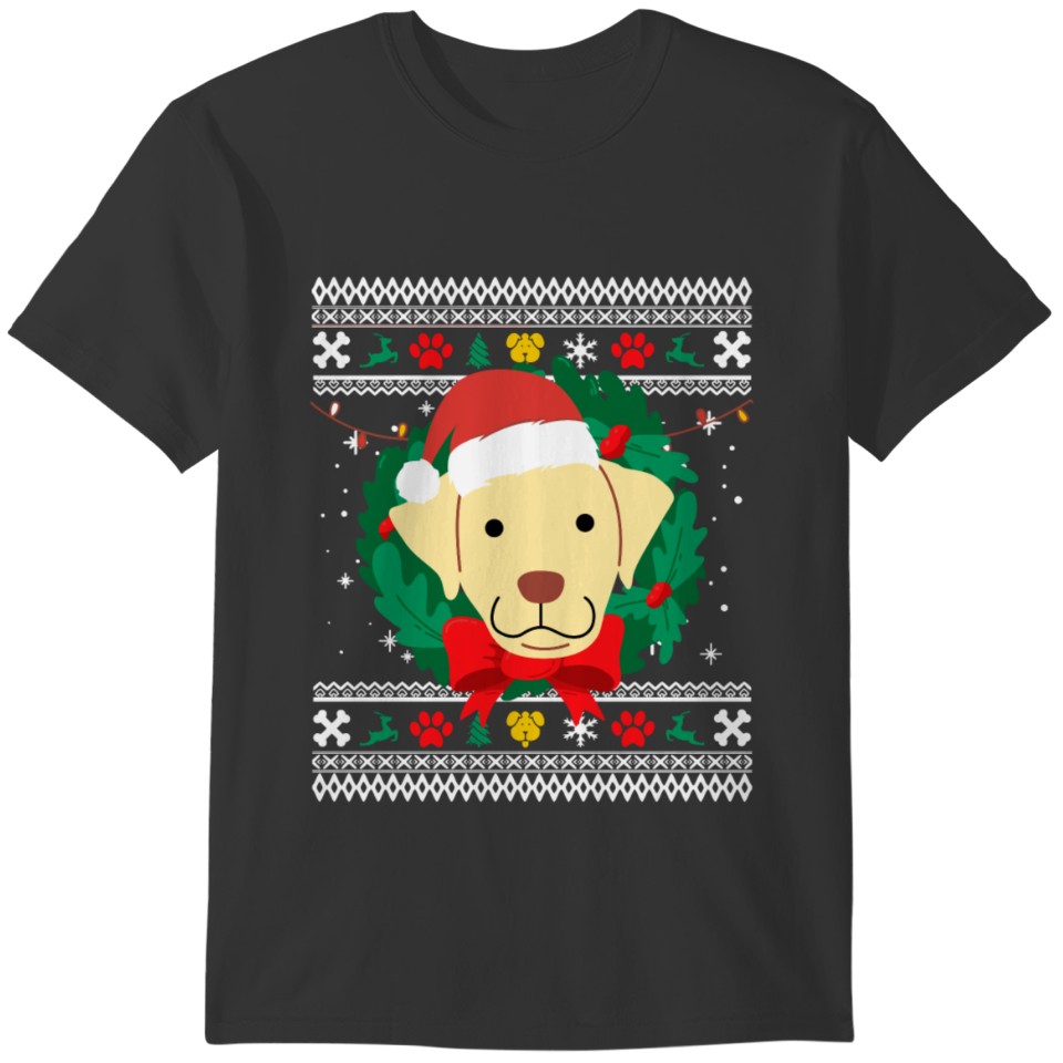 Yellow Labrador Retriever Ugly Christmas Sweater T-shirt