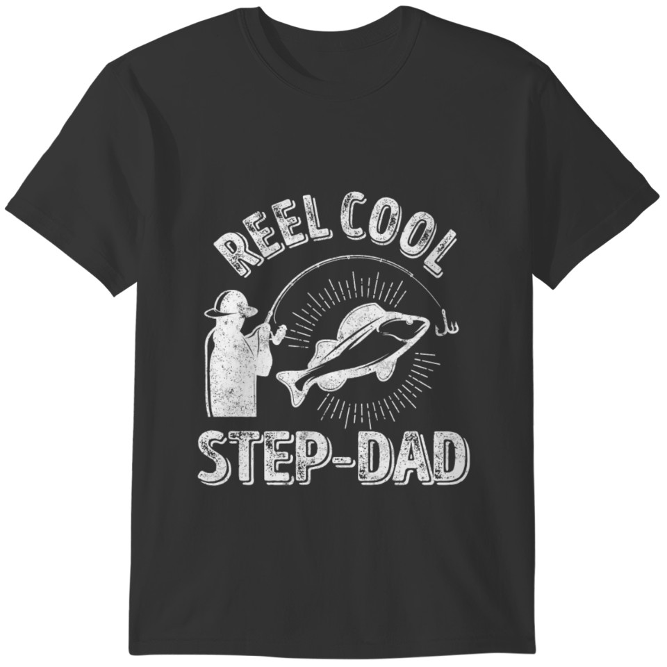 Reel Cool Step-Dad Shirt Funny Fisherman Christmas T-shirt