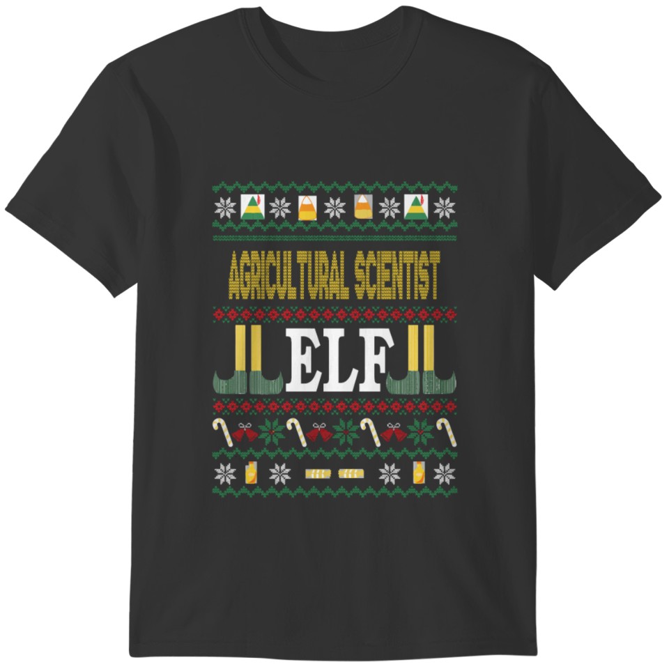 Agricultural Scientist Elf Funny Christmas Gift T-shirt