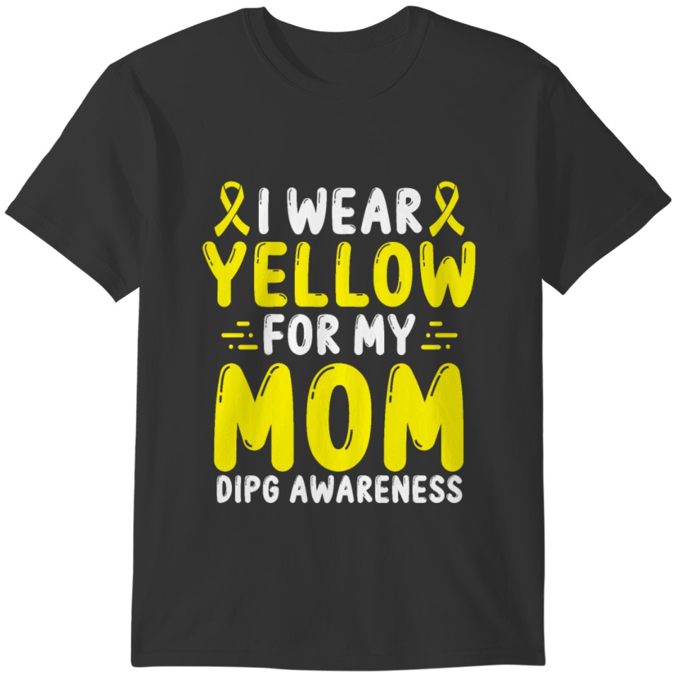 DIPG Awareness Mom Mama Yellow Ribbon T-shirt