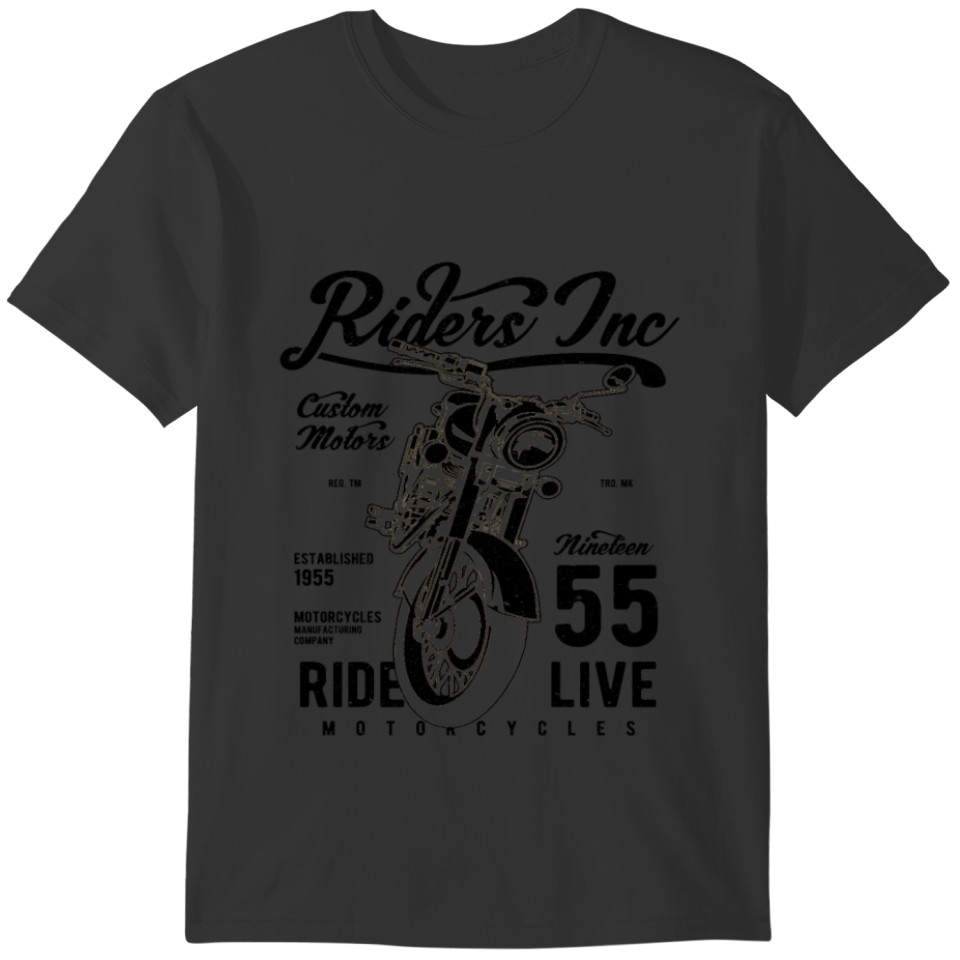 Ride Live Custom Retro Motorcycle Rider Biker T-shirt