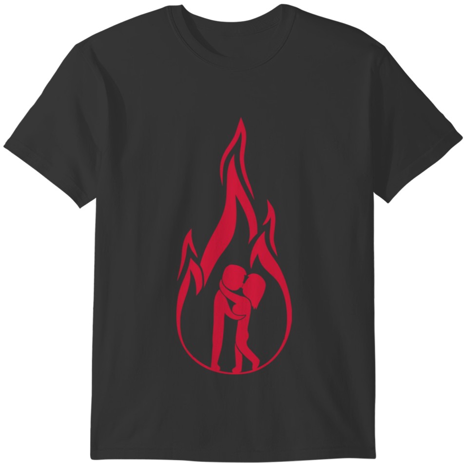 flame romantic couple T-shirt