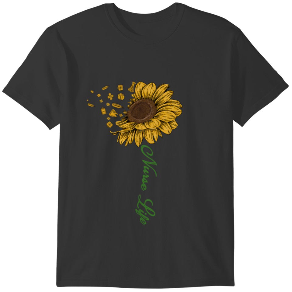Beautiful Sunflower Registered Nurse Flower T-shirt