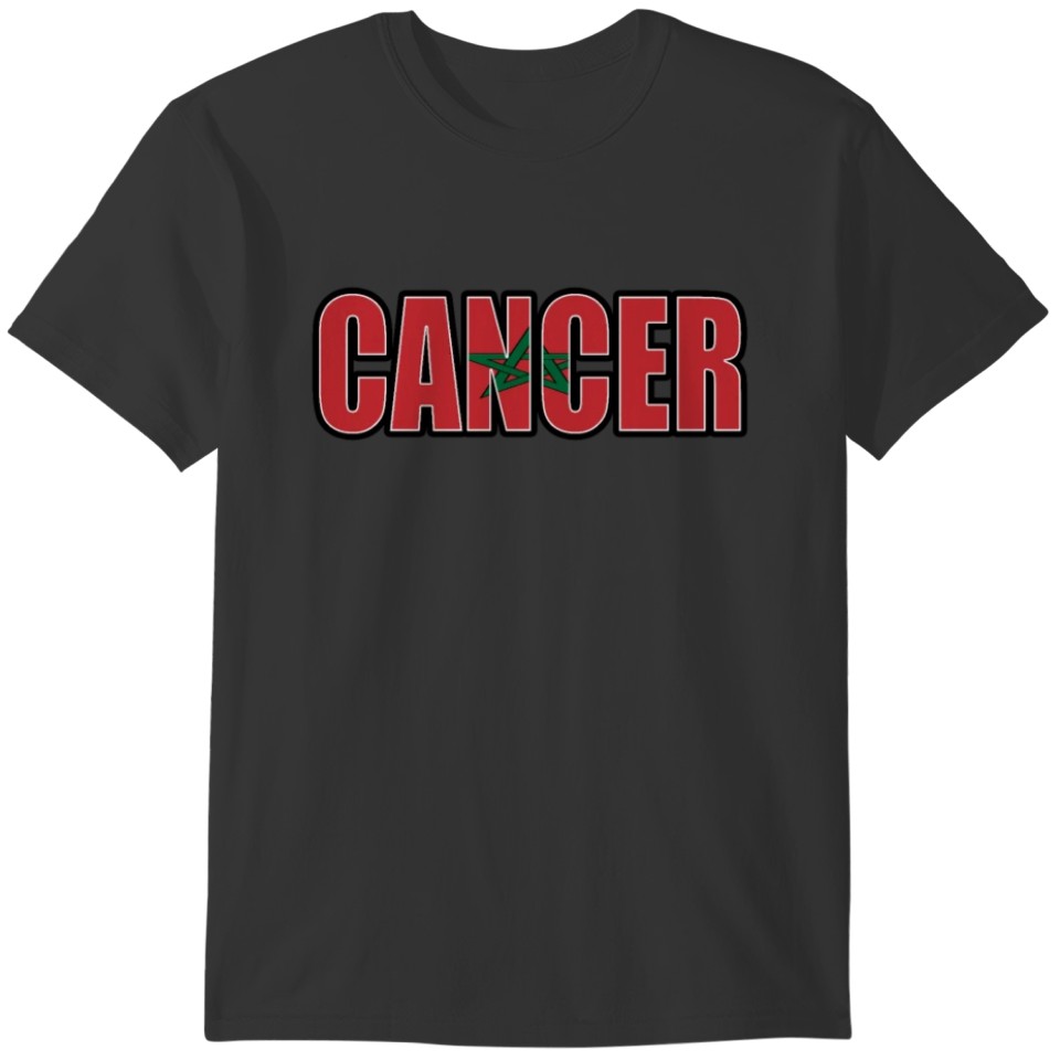 Cancer Moroccan Horoscope Heritage DNA Flag T-shirt