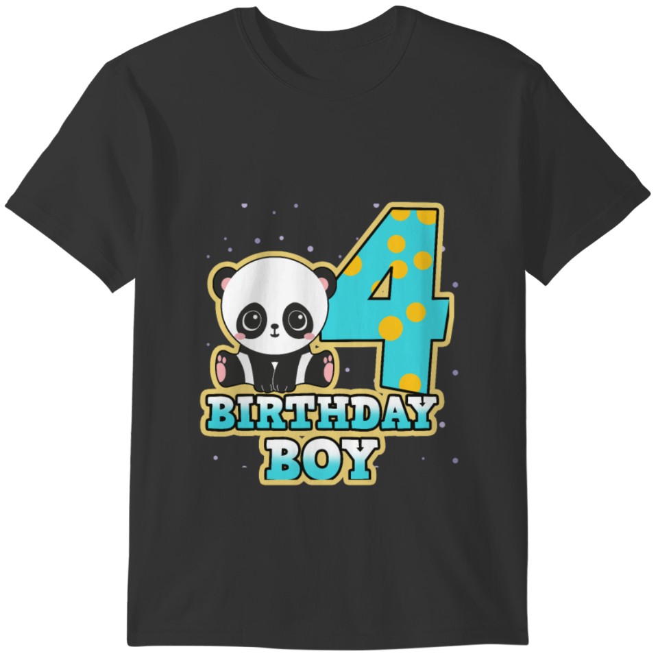 Birthday Boy 4 Panda T-shirt