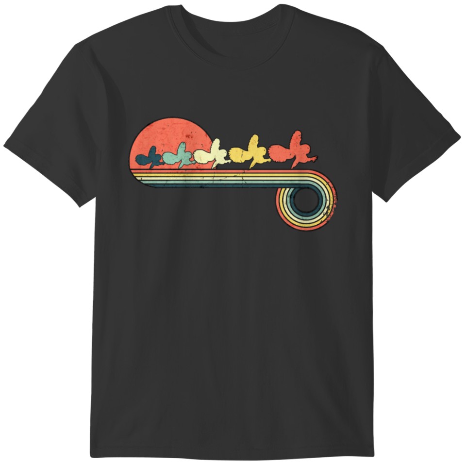 Owl Retro Vintage Sunset Rainbow Color T-shirt