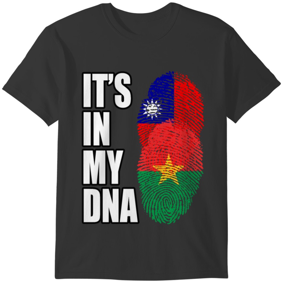 Taiwanese And Burkina Faso Mix Heritage DNA Flag T-shirt