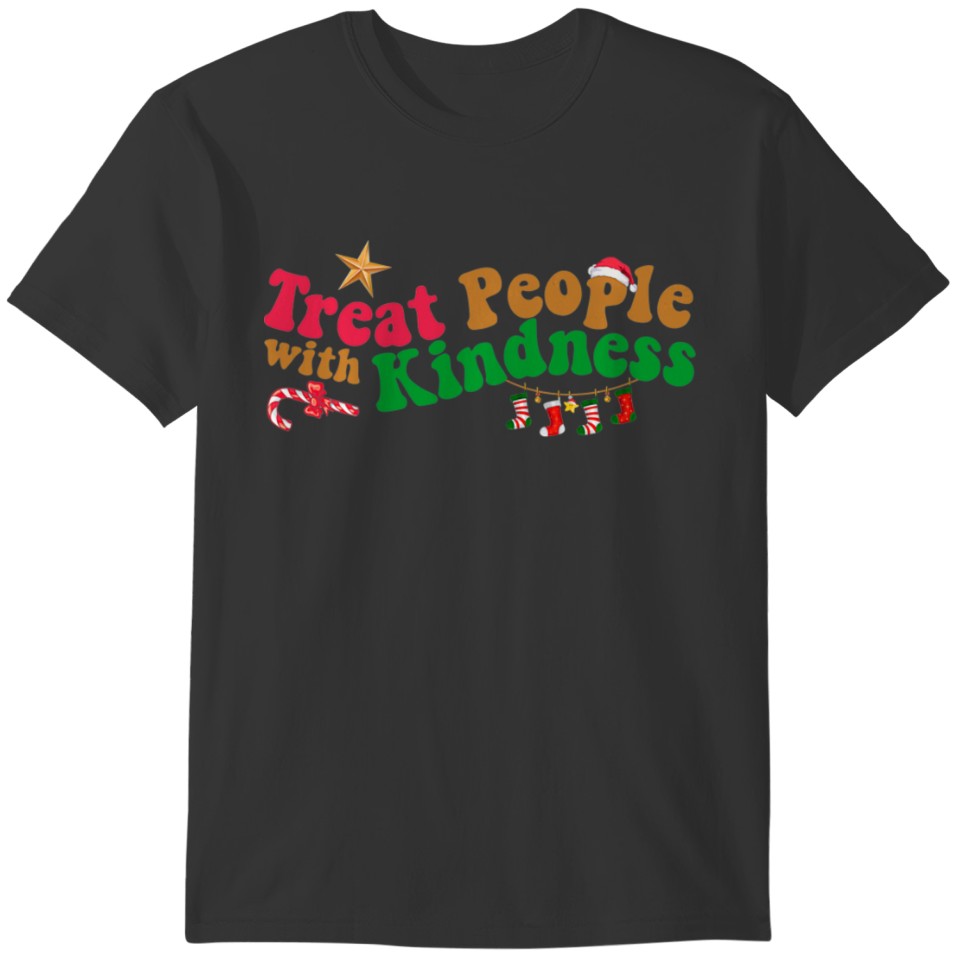 Treat People With Kindness Christmas for Kids Men T-shirt
