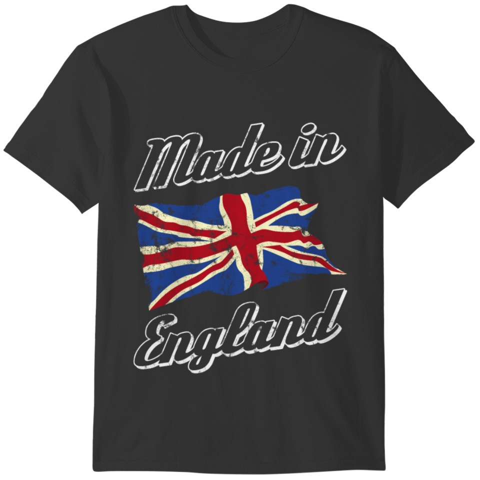 Made In England British Flag Patriotic T-shirt