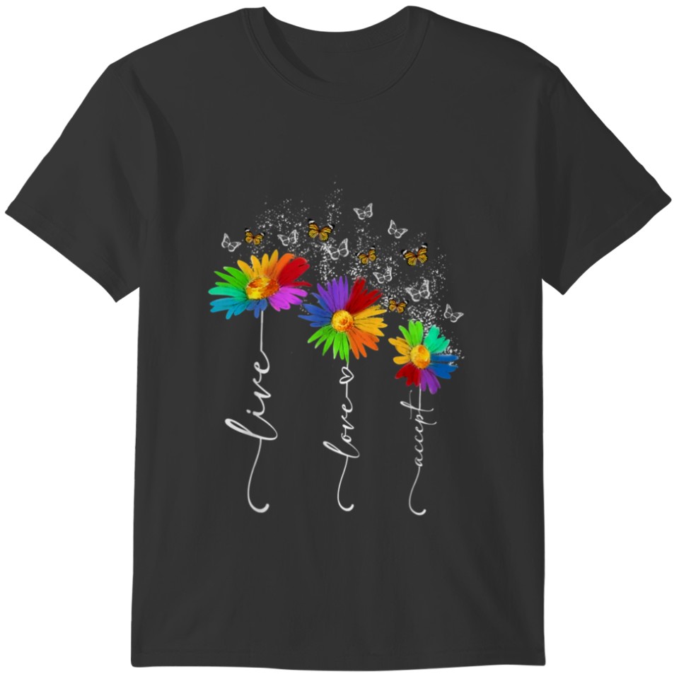 Autism Awareness Shirt Live Love Flower T Shirt T-shirt