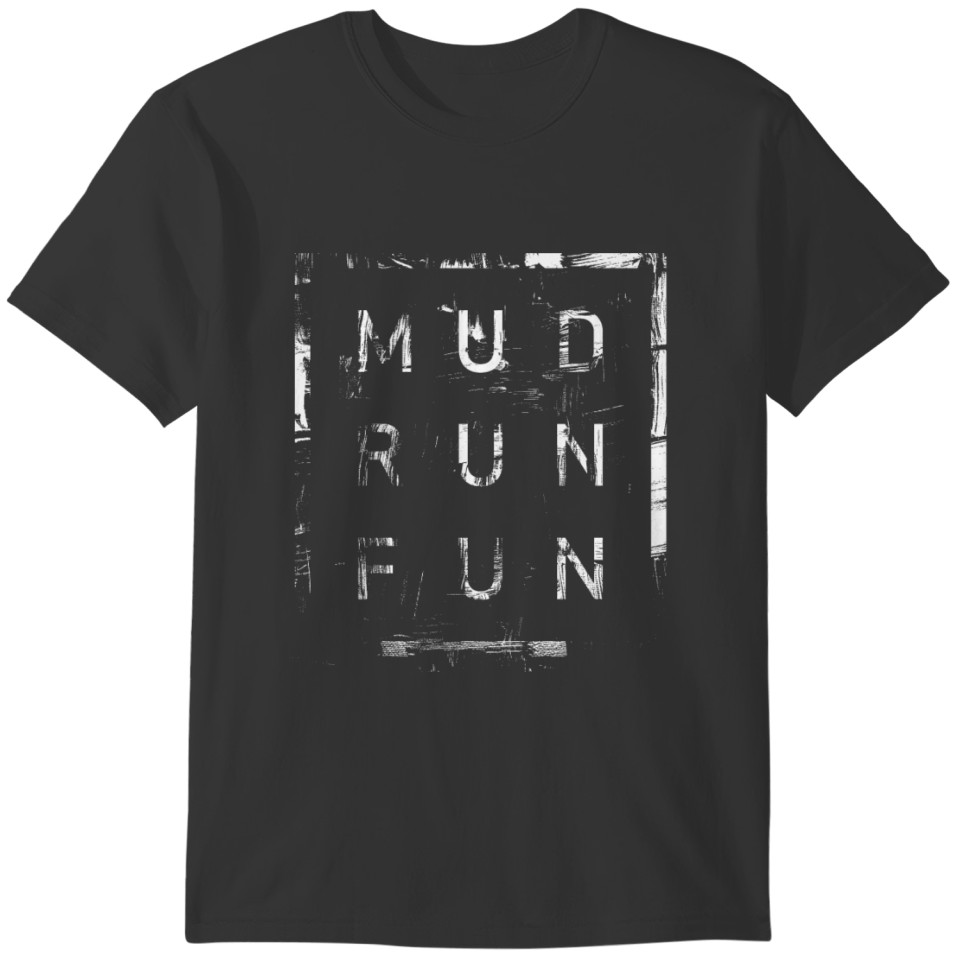 Mud Run Fun Tough Mudder WHITE Trail Running T-shirt