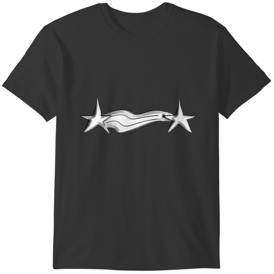 stars glitter gray arc wave T-shirt