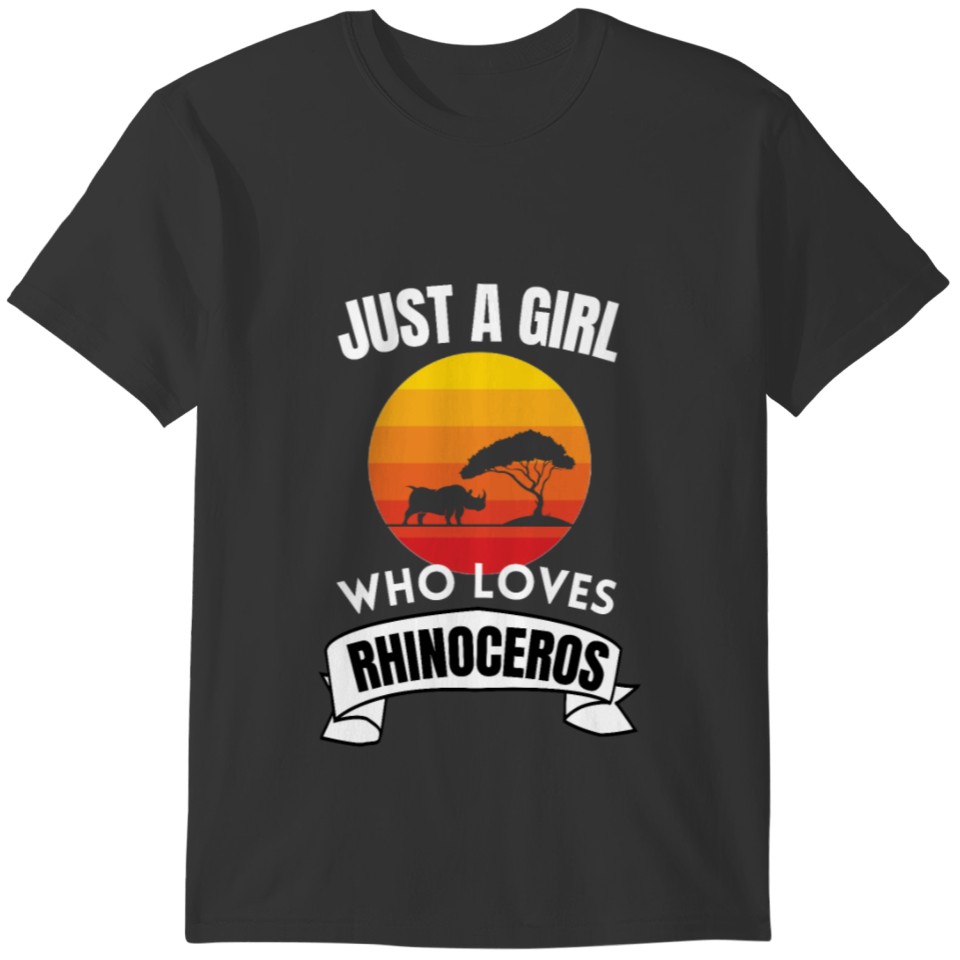 Africa Safari Animal Girl Gift Retro Rhinoceros T-shirt