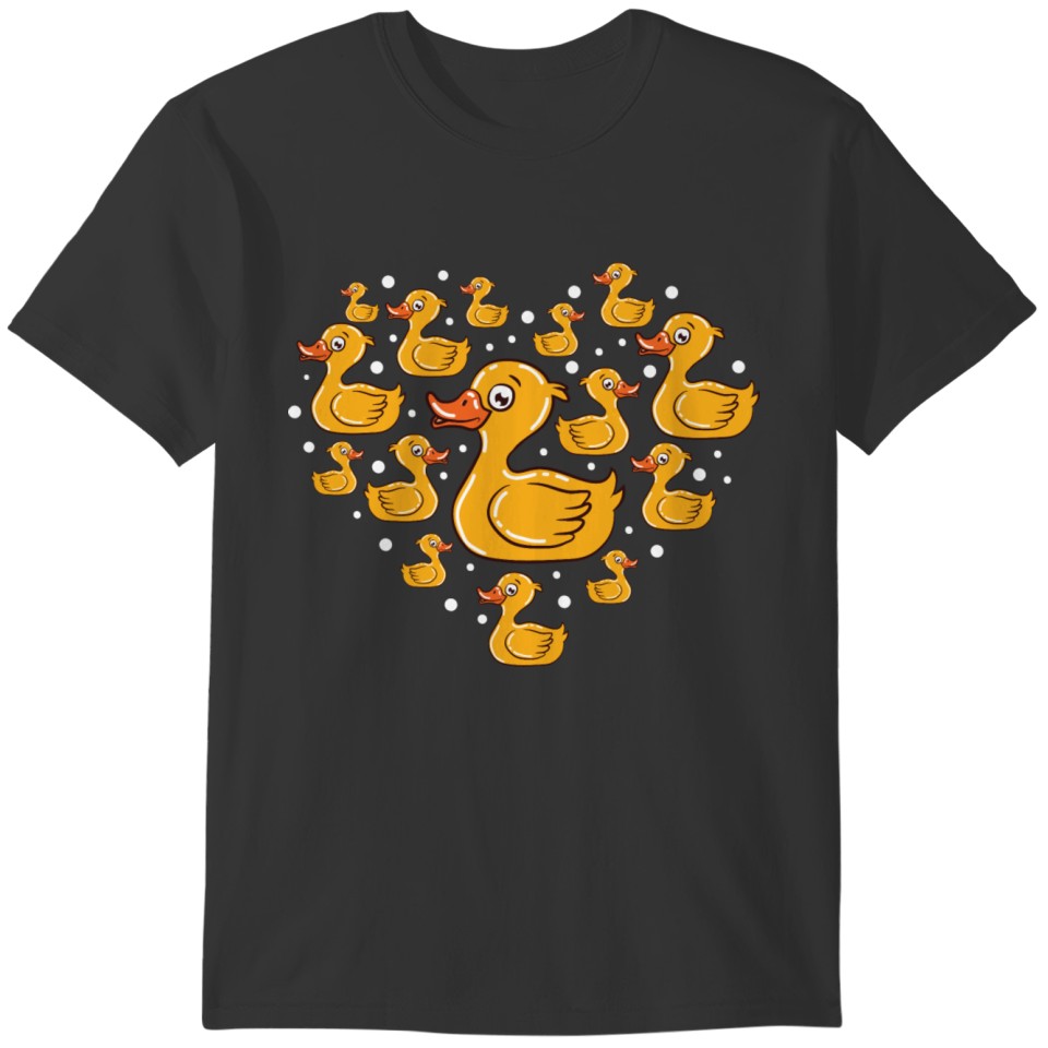 Duck Heart Valentine Gift for Him Her Rubber Ducky T-shirt