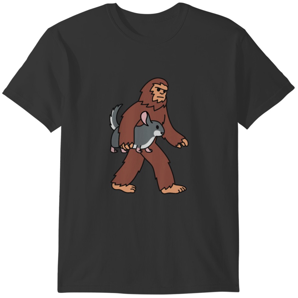 Bigfoot Sasquatch Walking Chinchilla T-shirt