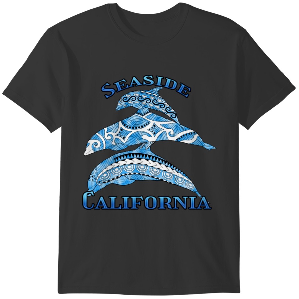 Seaside California Vacation Tribal Dolphins T-shirt