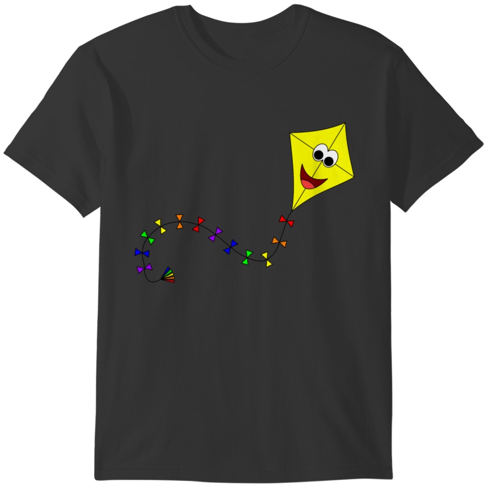 Yellow kite with face T-shirt