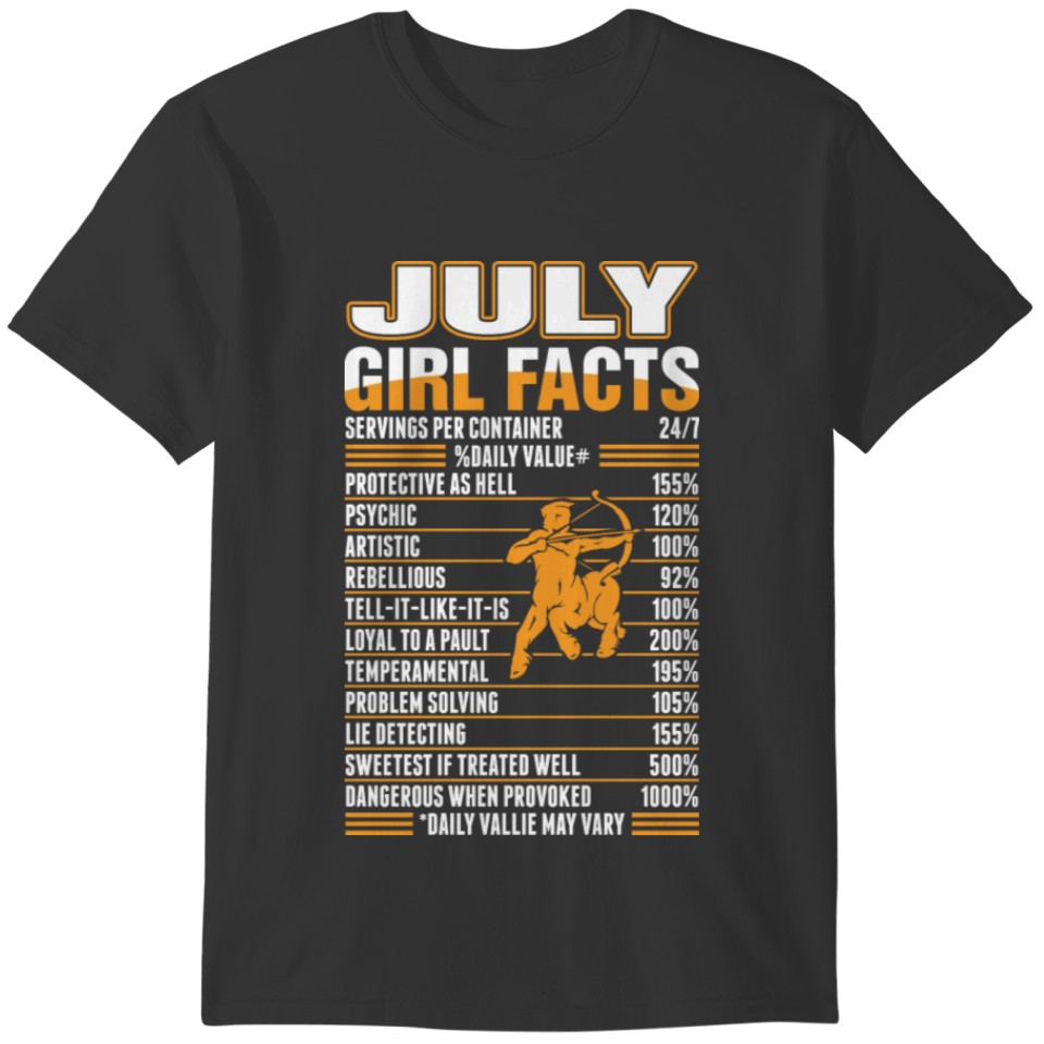 July Girl Facts Sagittarius T-shirt