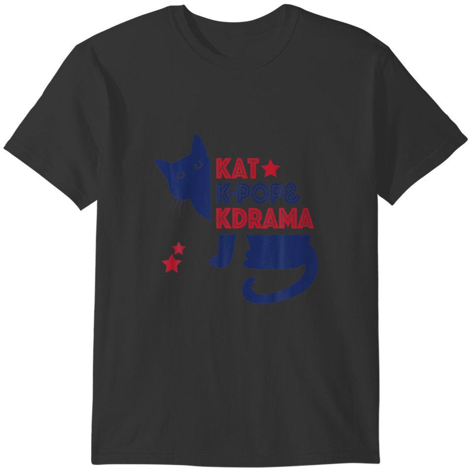 Cute Kat K-Pop K-Drama K-Cuture Lovers Cat Lovers T-shirt