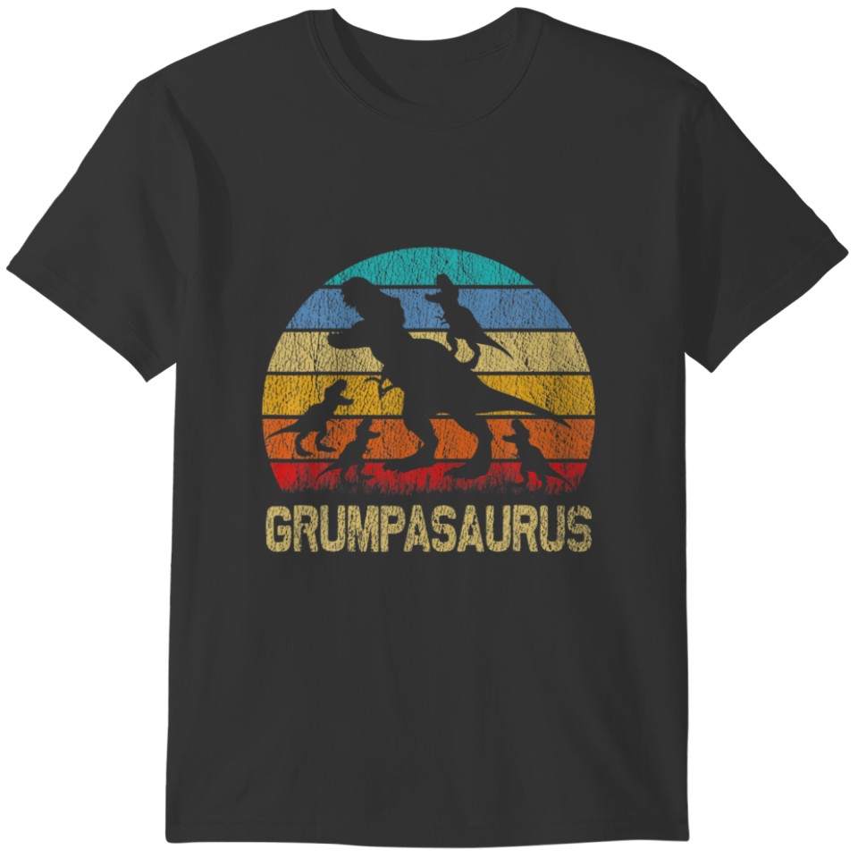 Grumpa Dinosaur T Rex Grumpasaurus 4 Kids Family M T-shirt
