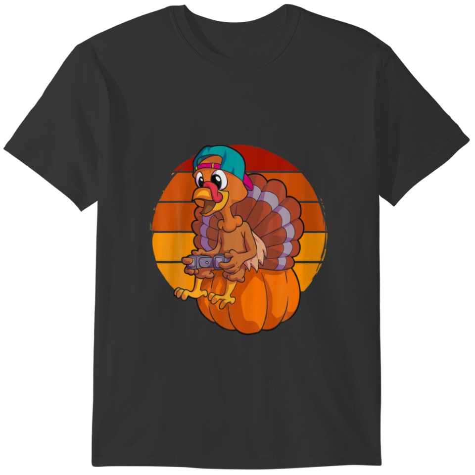 Gamer Turkey Thanksgiving  Boys Men Gaming Gi T-shirt