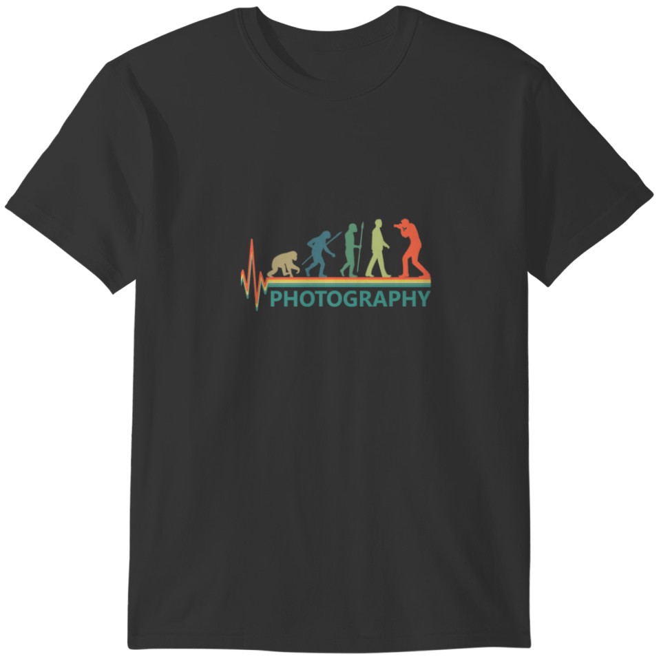 Evolution Photography Heartbeat Vintage Camera Pho T-shirt