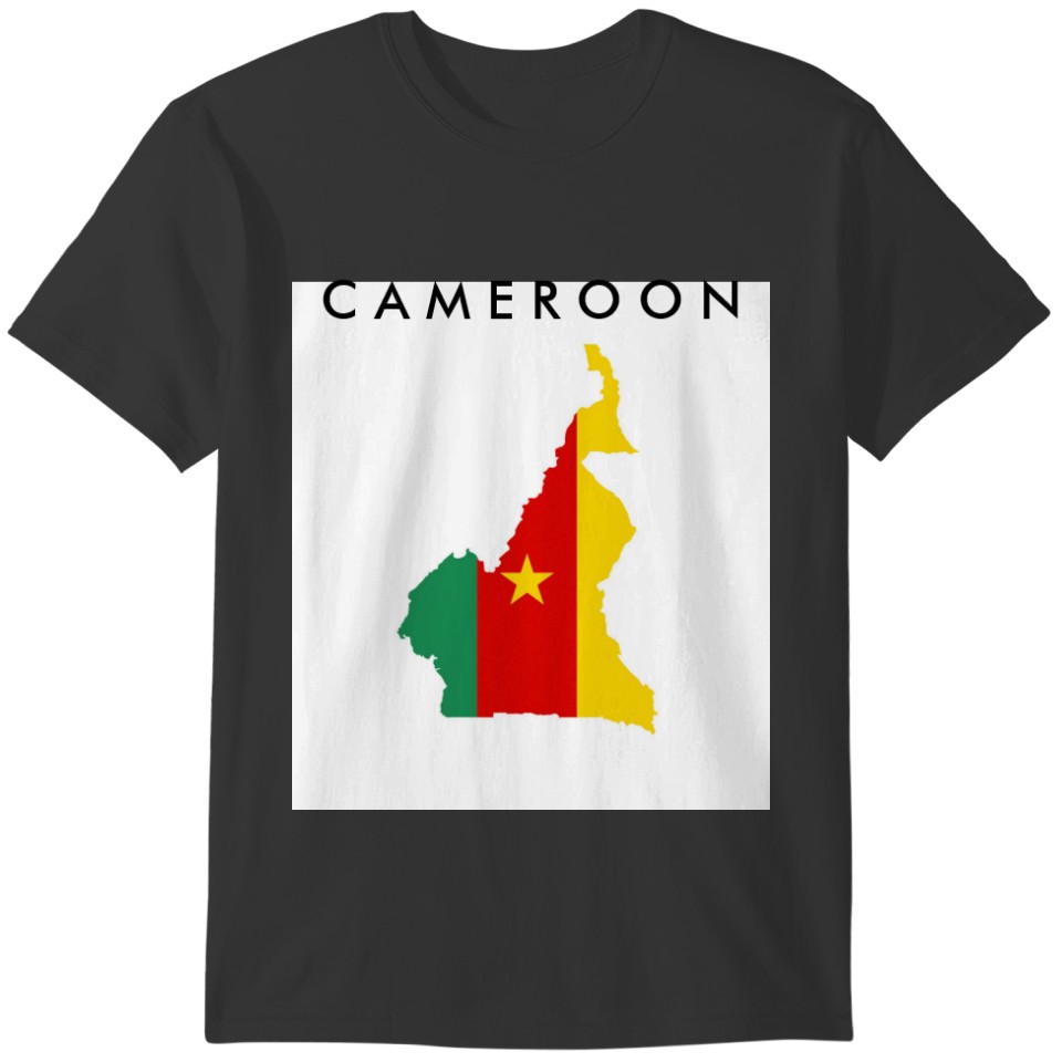cameroon country flag map shape silhouette symbol T-shirt