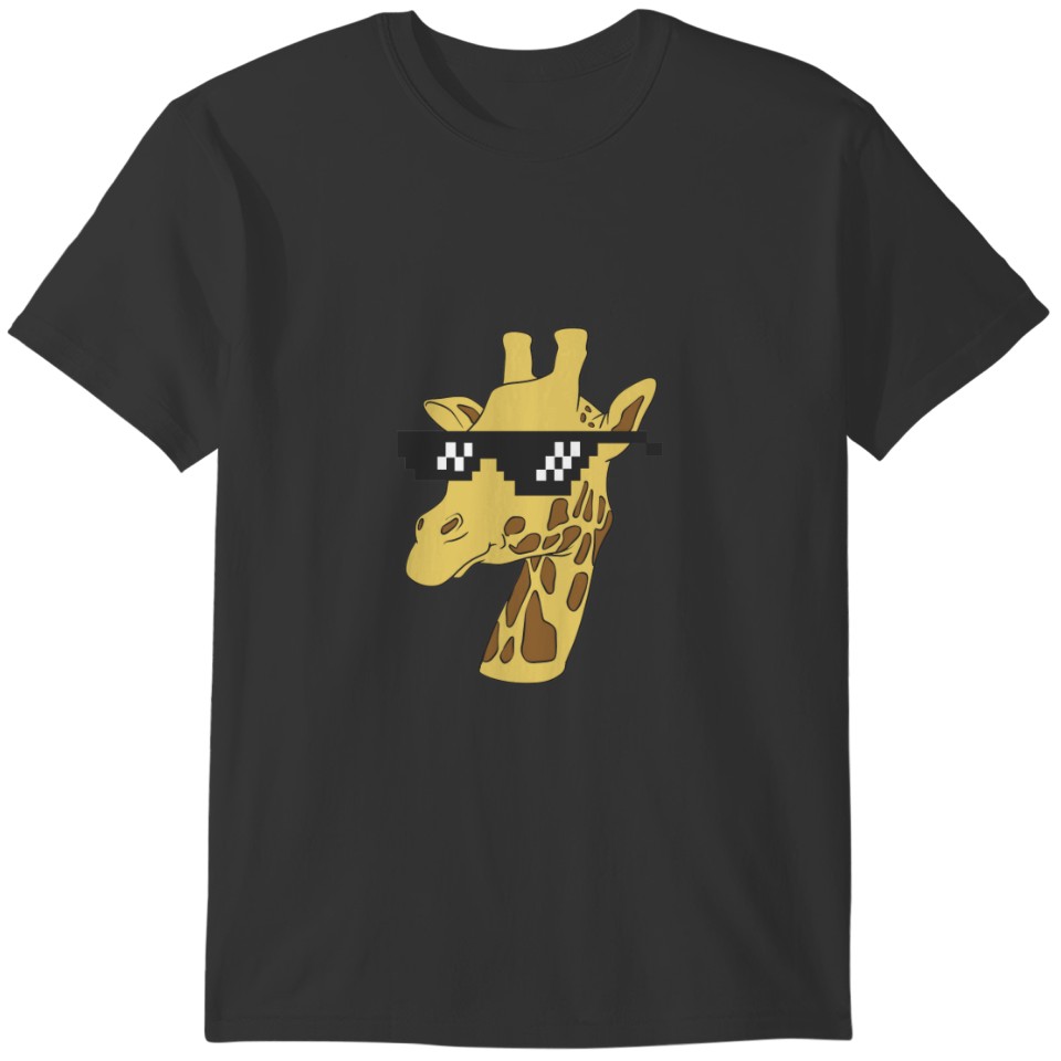 Funny giraffe with sunglasses illustration T-shirt
