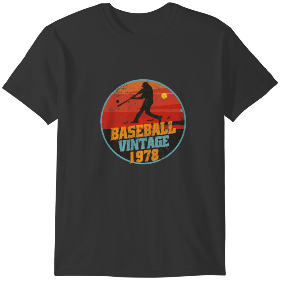 Baseball-Player Vintage Born In 1978 Birthday Base T-shirt