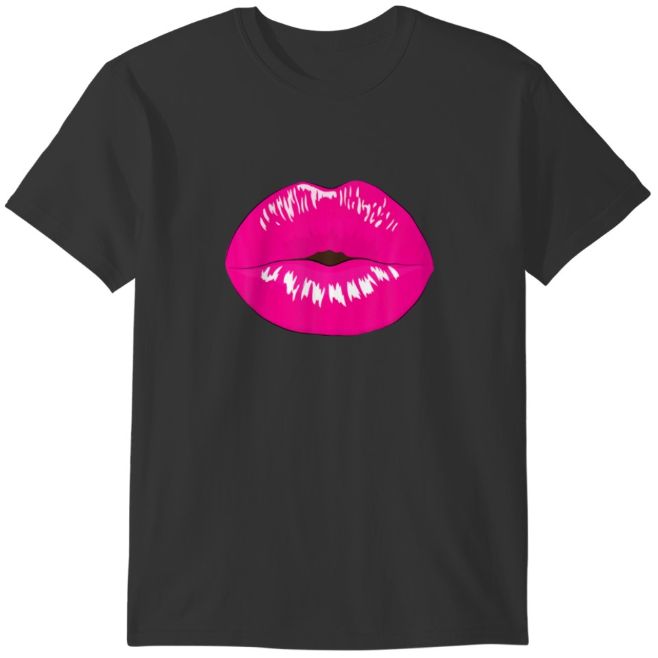 Sexy Pink Purple Pucker Kissing Lips Wo T-shirt