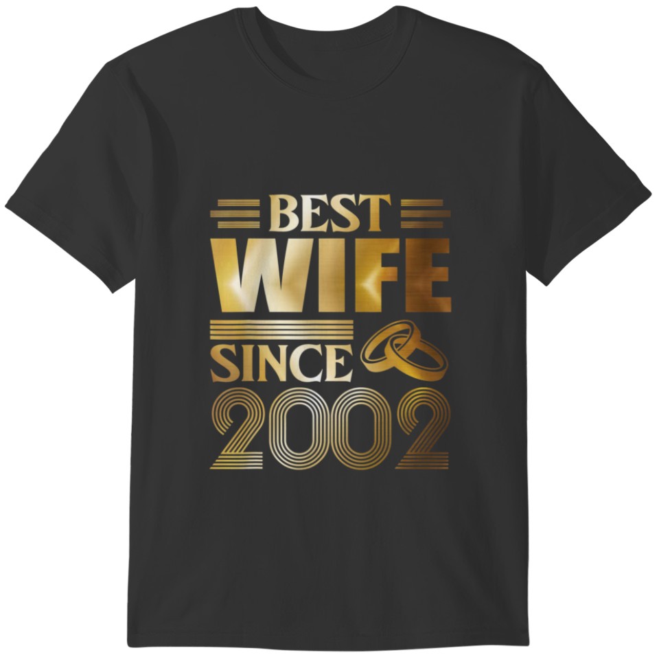 Best Wife Since 2002 The 20Th Wedding Anniversary T-shirt