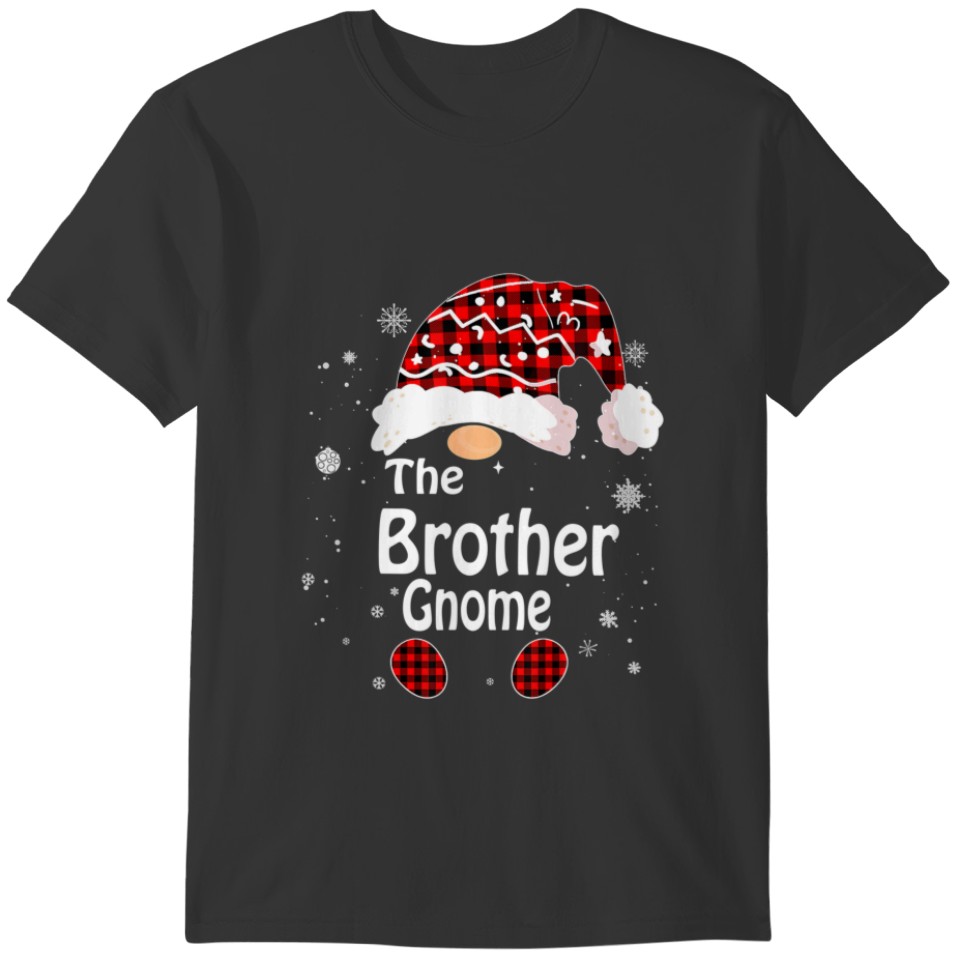 Red Buffalo Plaid Matching The Brother Gnome Chris T-shirt