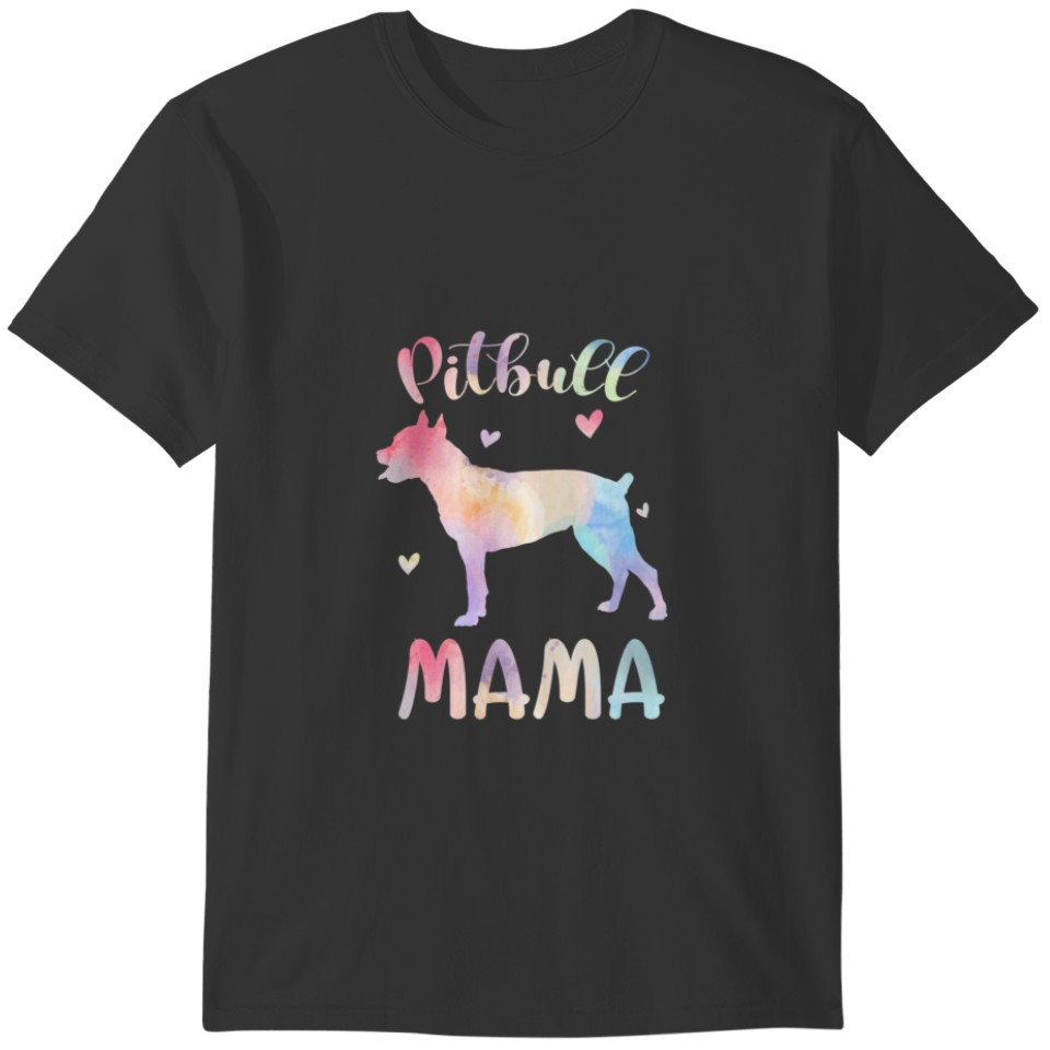 Womens Pitbull Mama Colorful Pitbull Pittie Dog Mo T-shirt