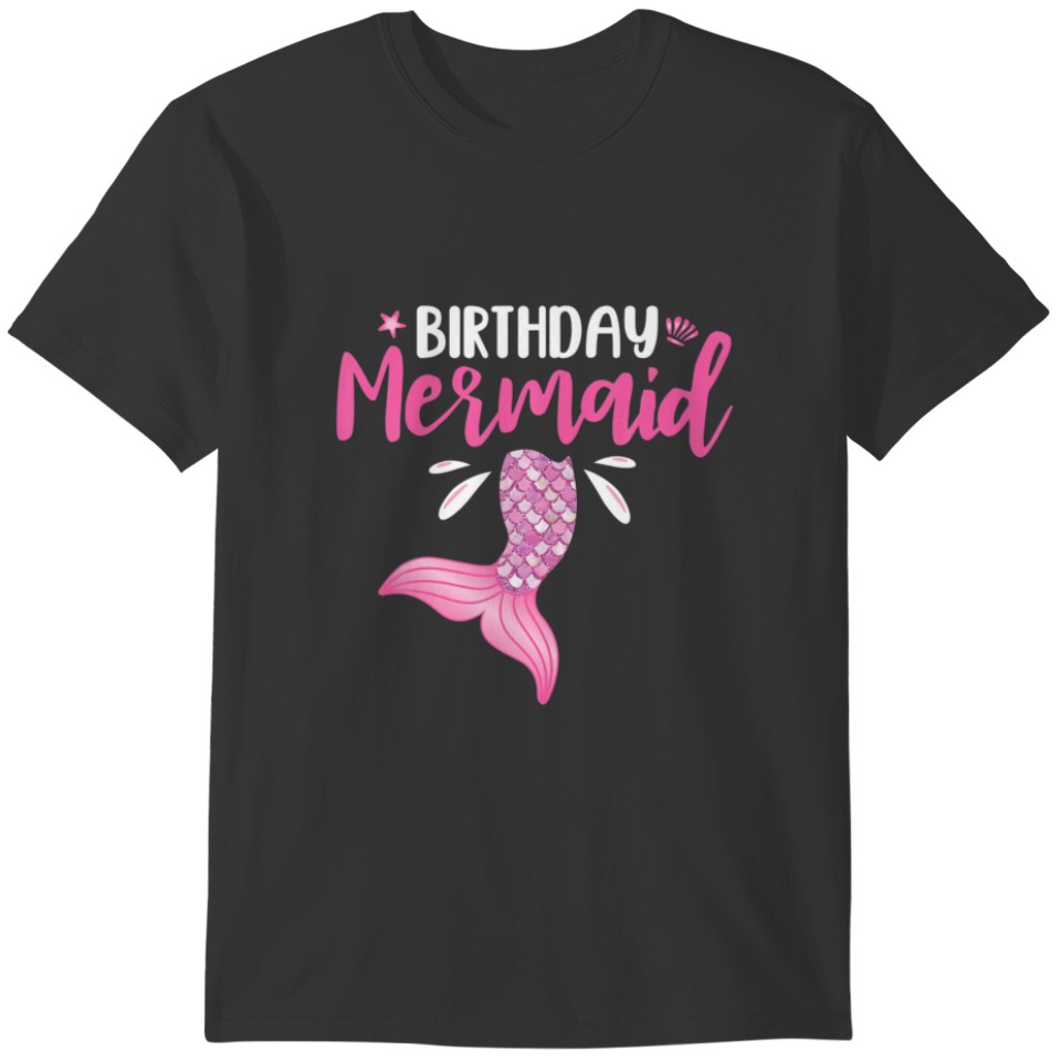 Girls Birthday Mermaid Matching Family Princess T-shirt