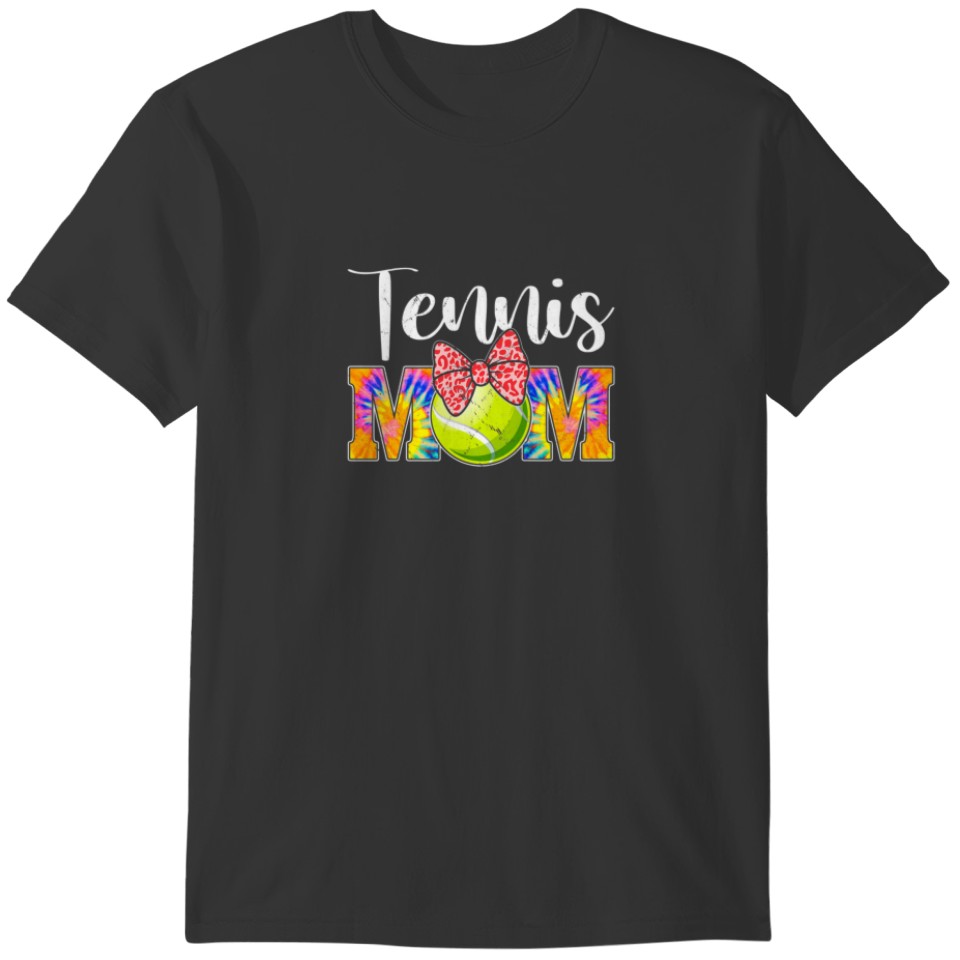 Womens Funny Tie Dye Tennis Mom Mama Sport Lover M T-shirt