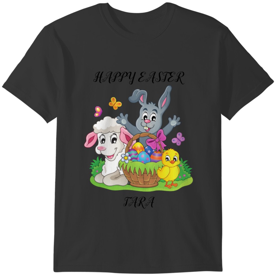 Easter rabbit, lamb & chick puzzle girl's . T-shirt