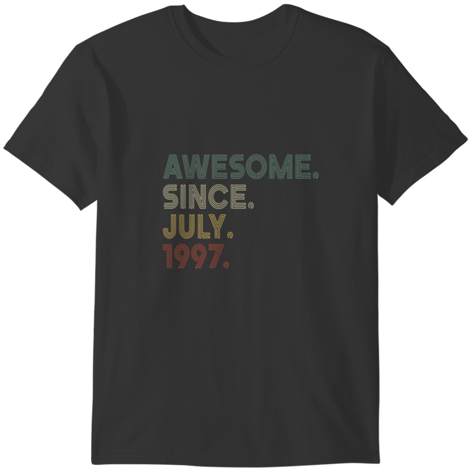 Vintage 25Th Birthday Awesome Since July 1997 25 Y T-shirt