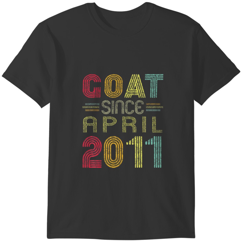 11Th Birthday 11 Years Old Vintage GOAT Since Apri T-shirt