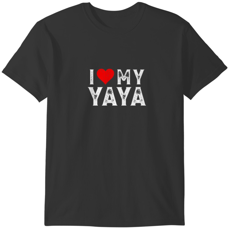 I Love My Yaya Family Matching Heart Yaya T-shirt