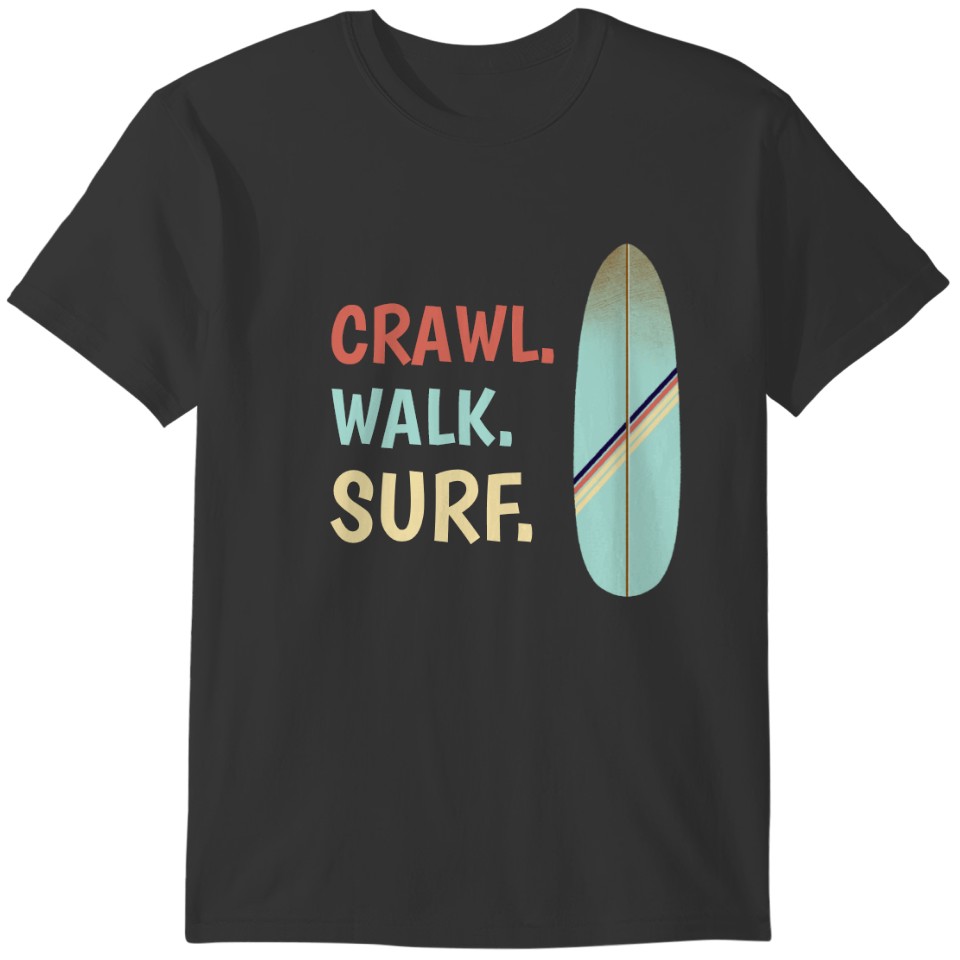 Cool Retro Vintage Blue Surfboard  Surf T-shirt