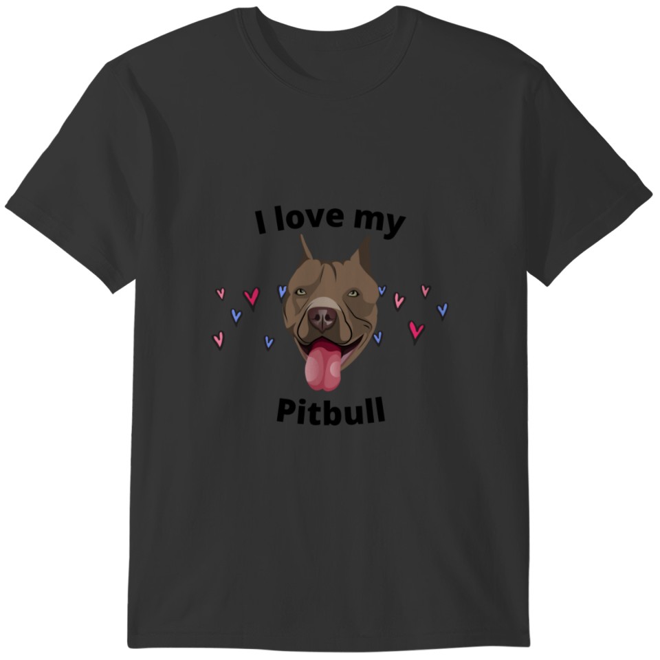 "i LOVE MY PITBULL" v-neck . T-shirt